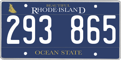 RI license plate 293865