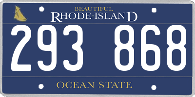 RI license plate 293868