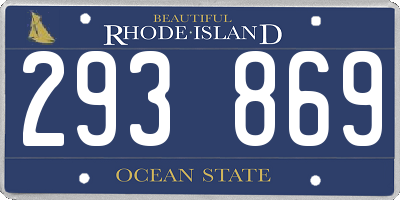 RI license plate 293869