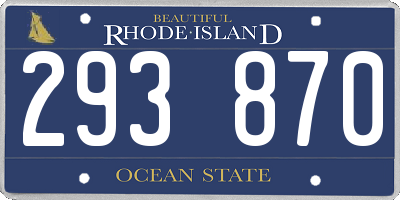 RI license plate 293870