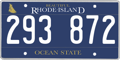 RI license plate 293872