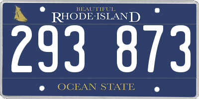 RI license plate 293873