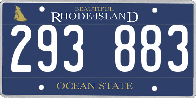 RI license plate 293883