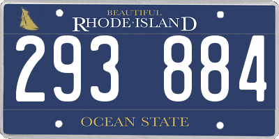 RI license plate 293884