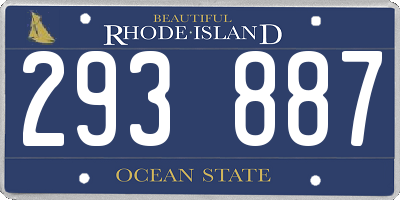 RI license plate 293887