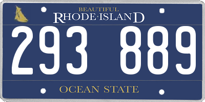 RI license plate 293889