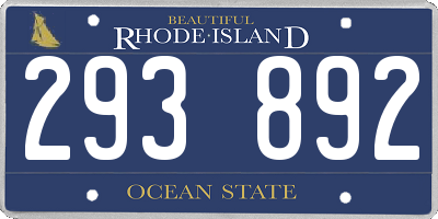 RI license plate 293892