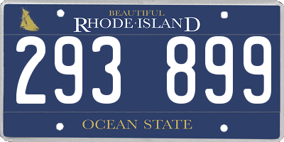 RI license plate 293899