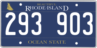 RI license plate 293903
