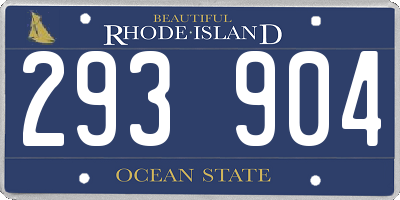 RI license plate 293904