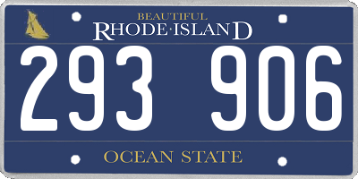 RI license plate 293906