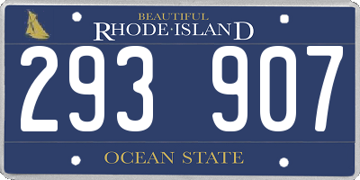 RI license plate 293907