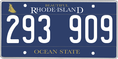 RI license plate 293909