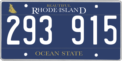 RI license plate 293915
