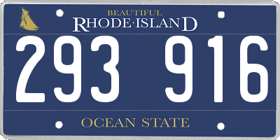 RI license plate 293916