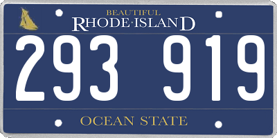 RI license plate 293919