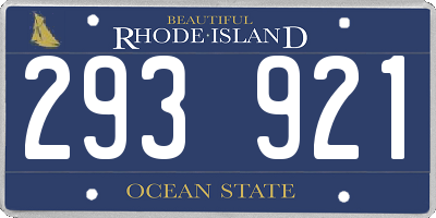 RI license plate 293921