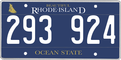 RI license plate 293924