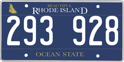 RI license plate 293928