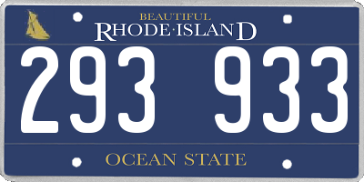 RI license plate 293933