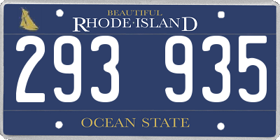 RI license plate 293935