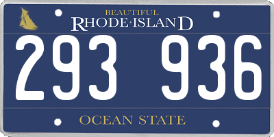 RI license plate 293936
