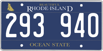 RI license plate 293940
