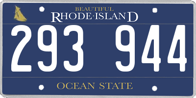 RI license plate 293944