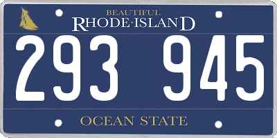 RI license plate 293945