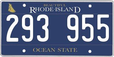 RI license plate 293955