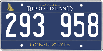 RI license plate 293958