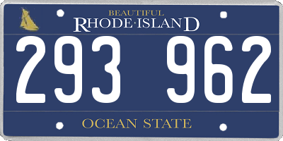 RI license plate 293962
