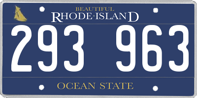 RI license plate 293963