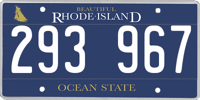 RI license plate 293967