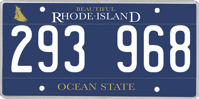 RI license plate 293968