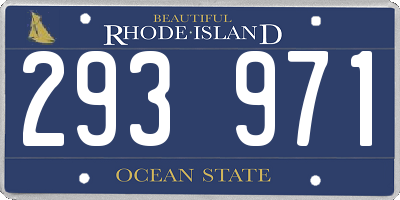 RI license plate 293971