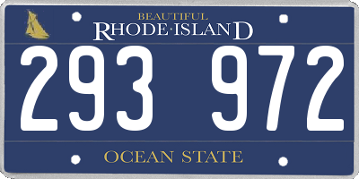 RI license plate 293972