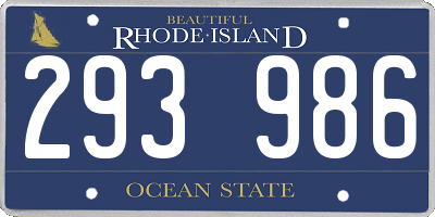 RI license plate 293986