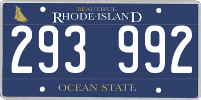 RI license plate 293992