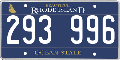 RI license plate 293996