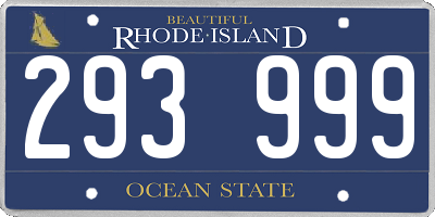 RI license plate 293999