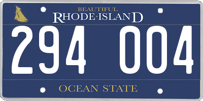 RI license plate 294004