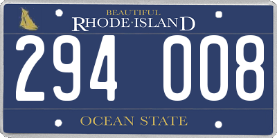RI license plate 294008