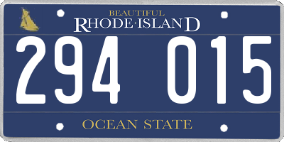 RI license plate 294015