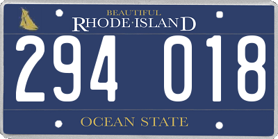 RI license plate 294018