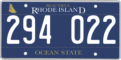 RI license plate 294022