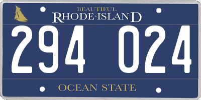 RI license plate 294024