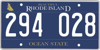 RI license plate 294028