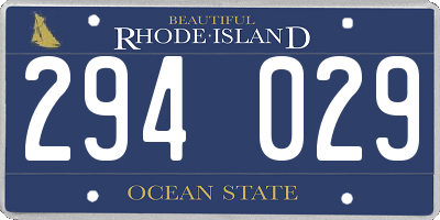 RI license plate 294029