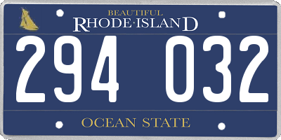 RI license plate 294032